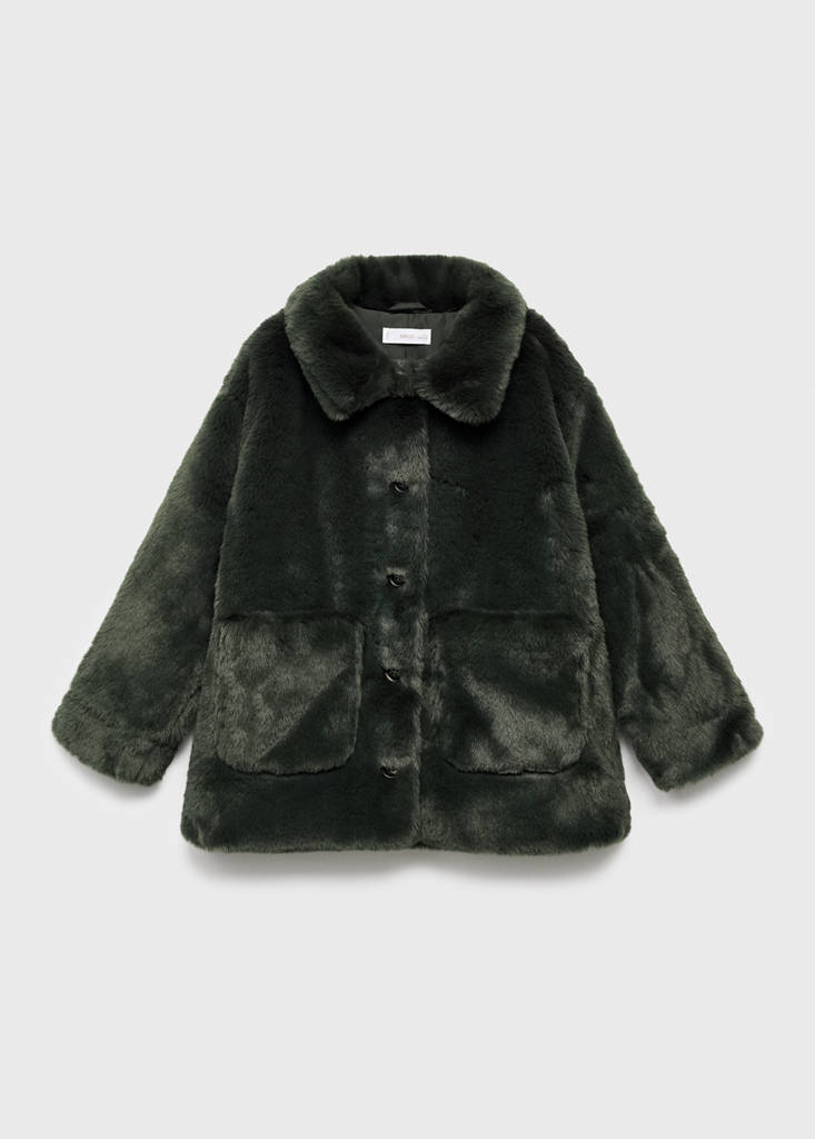 Faux-fur coat — Forest Green
