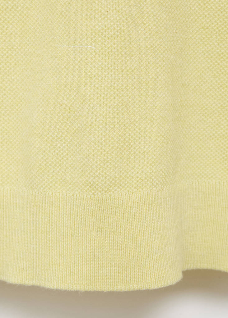 Structured knitted slim-fit polo shirt — Neon Yellow