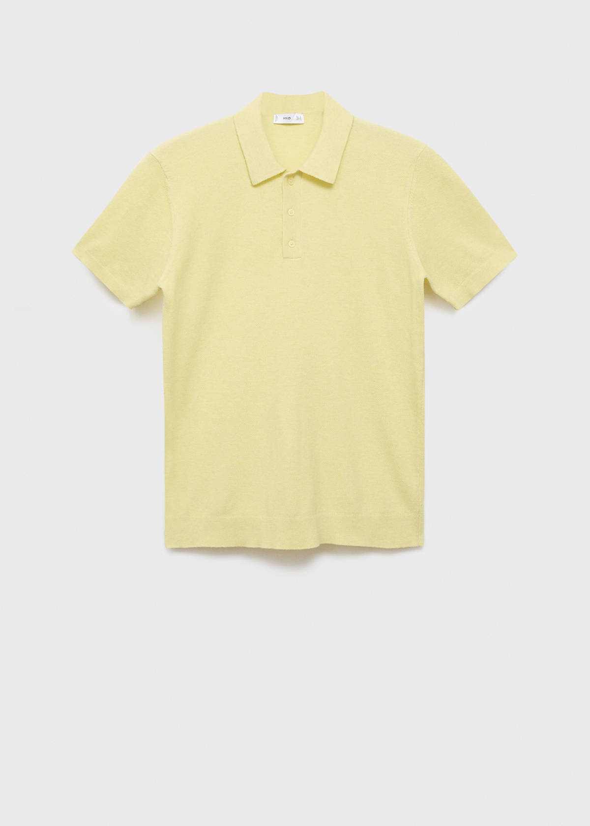 Structured knitted slim-fit polo shirt — Neon Yellow