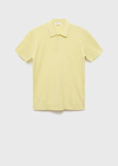 Structured knitted slim-fit polo shirt — Neon Yellow 6