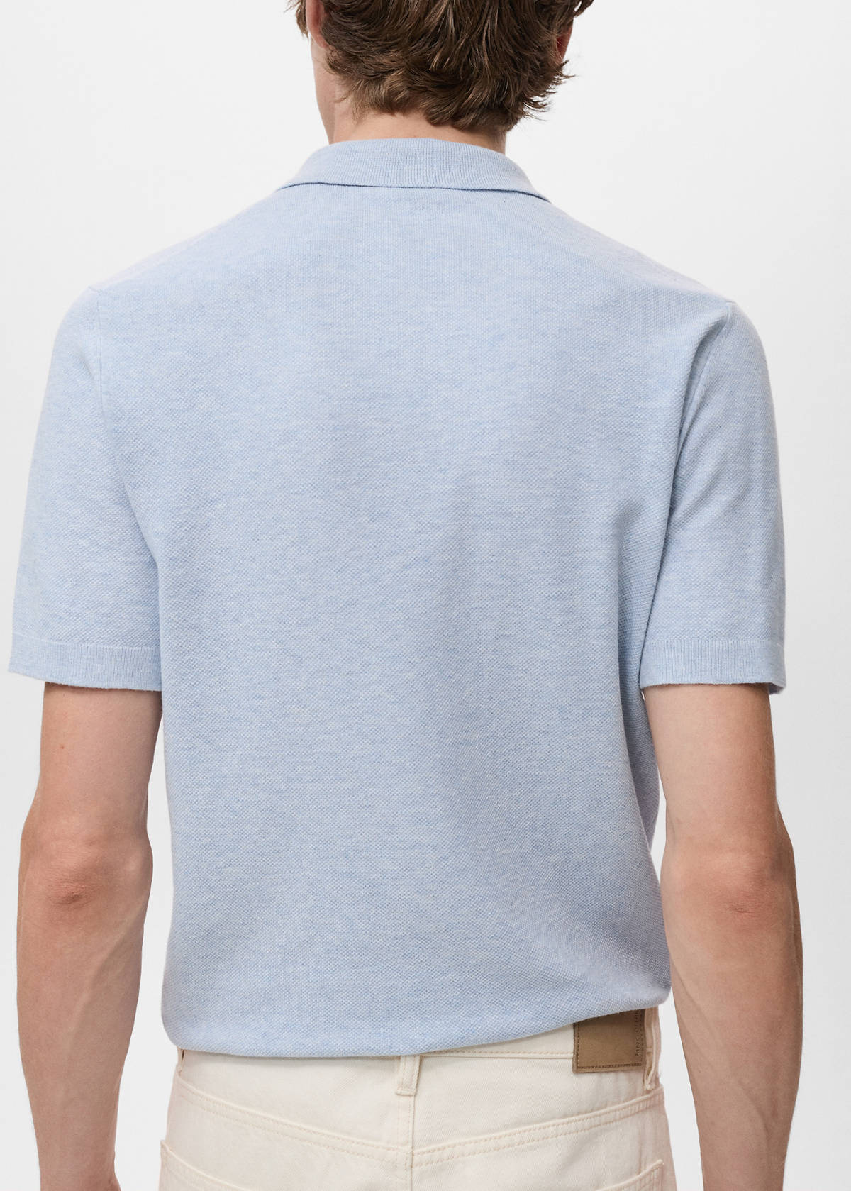 Structured knitted slim-fit polo shirt — Aqua Green