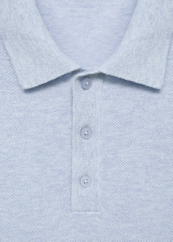 Structured knitted slim-fit polo shirt — Aqua Green