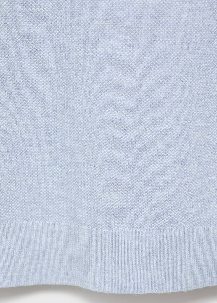 Structured knitted slim-fit polo shirt — Aqua Green