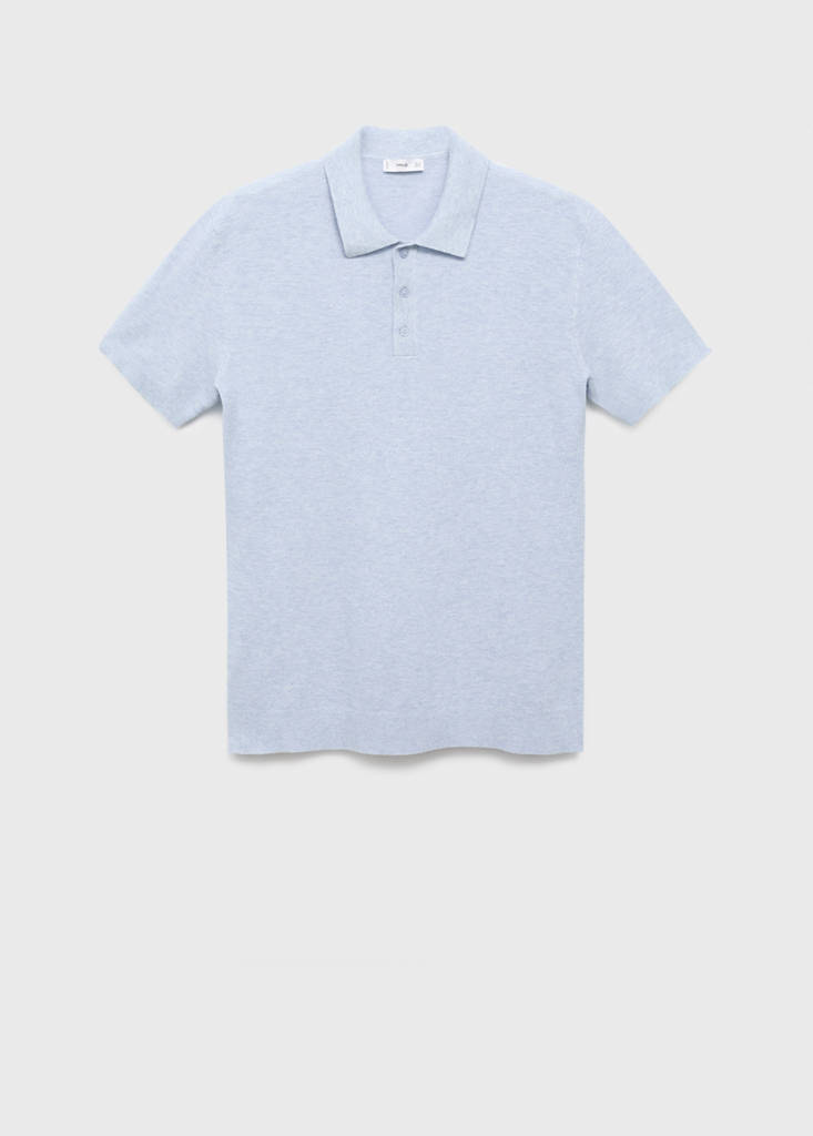 Structured knitted slim-fit polo shirt — Aqua Green