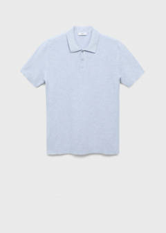 Structured knitted slim-fit polo shirt — Aqua Green 7