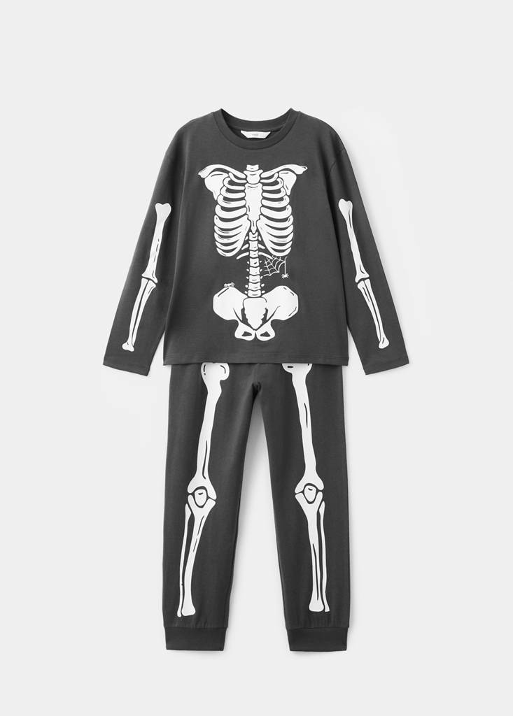 MANGO KIDS - Pyjama squelette phosphorescent gris anthracite - 3-4 ans - Bébé garçon