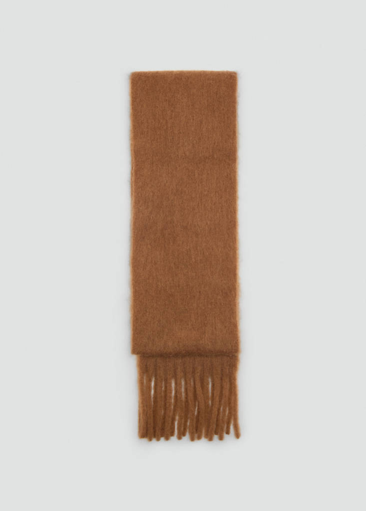 Fringed edge scarf — Medium Brown