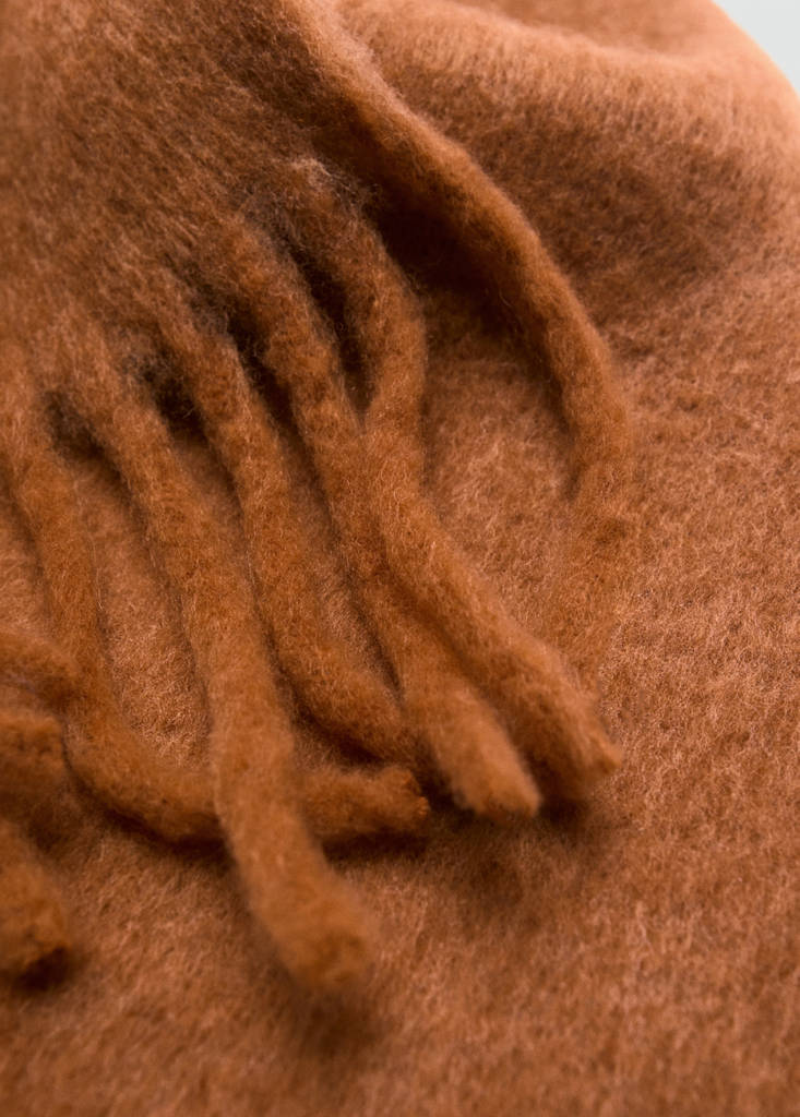 Fringed edge scarf — Caramel