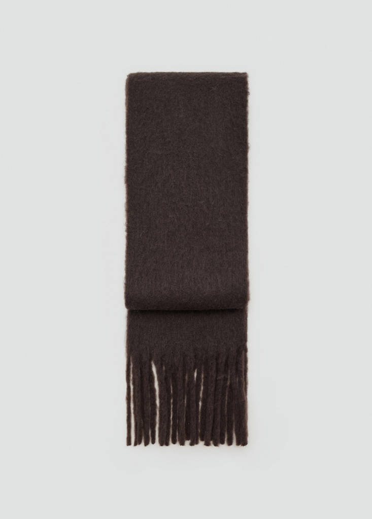 Fringed edge scarf — Chocolate