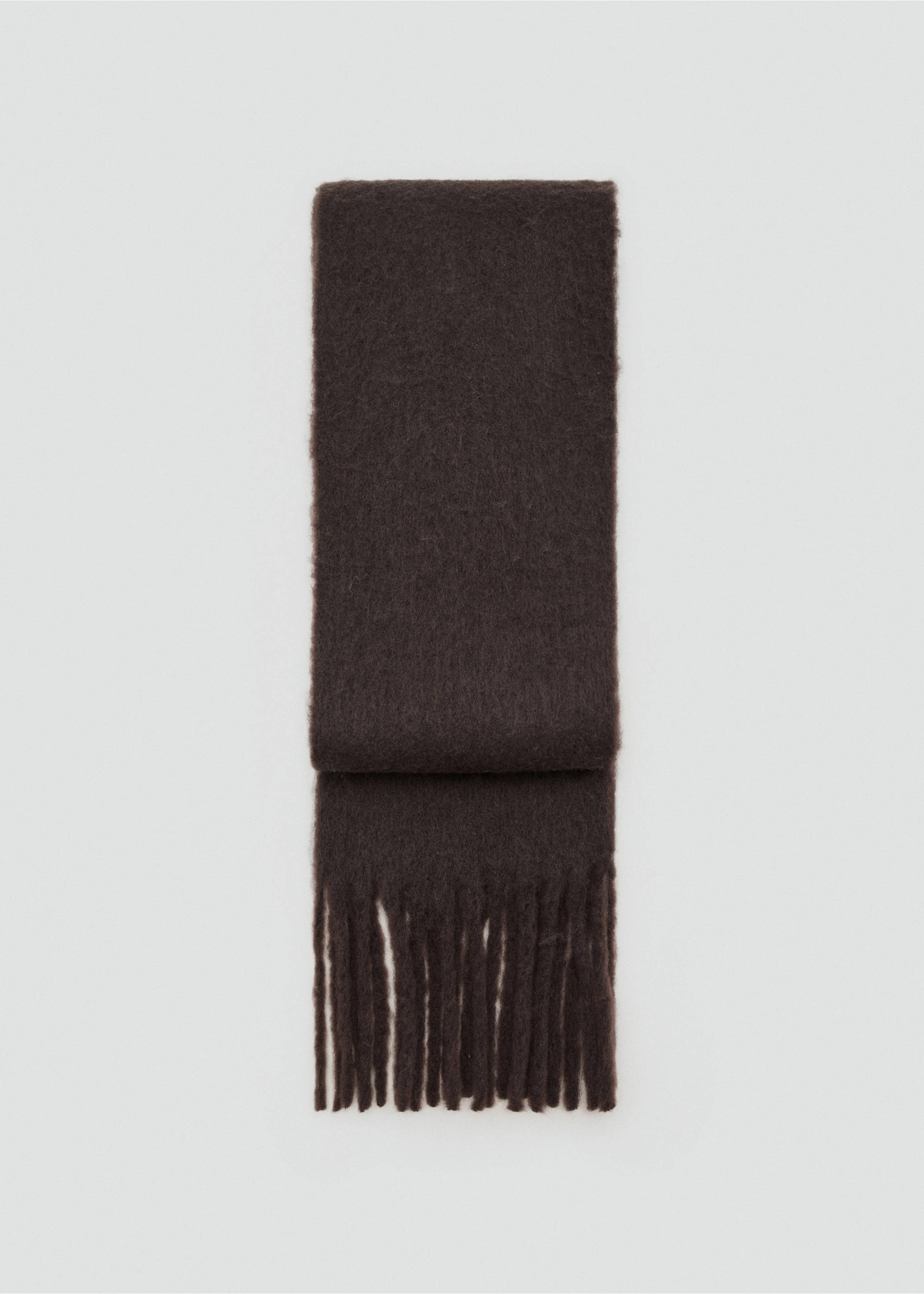Fringed edge scarf - Article without model, Chocolate. Ref: 17077764-00.
