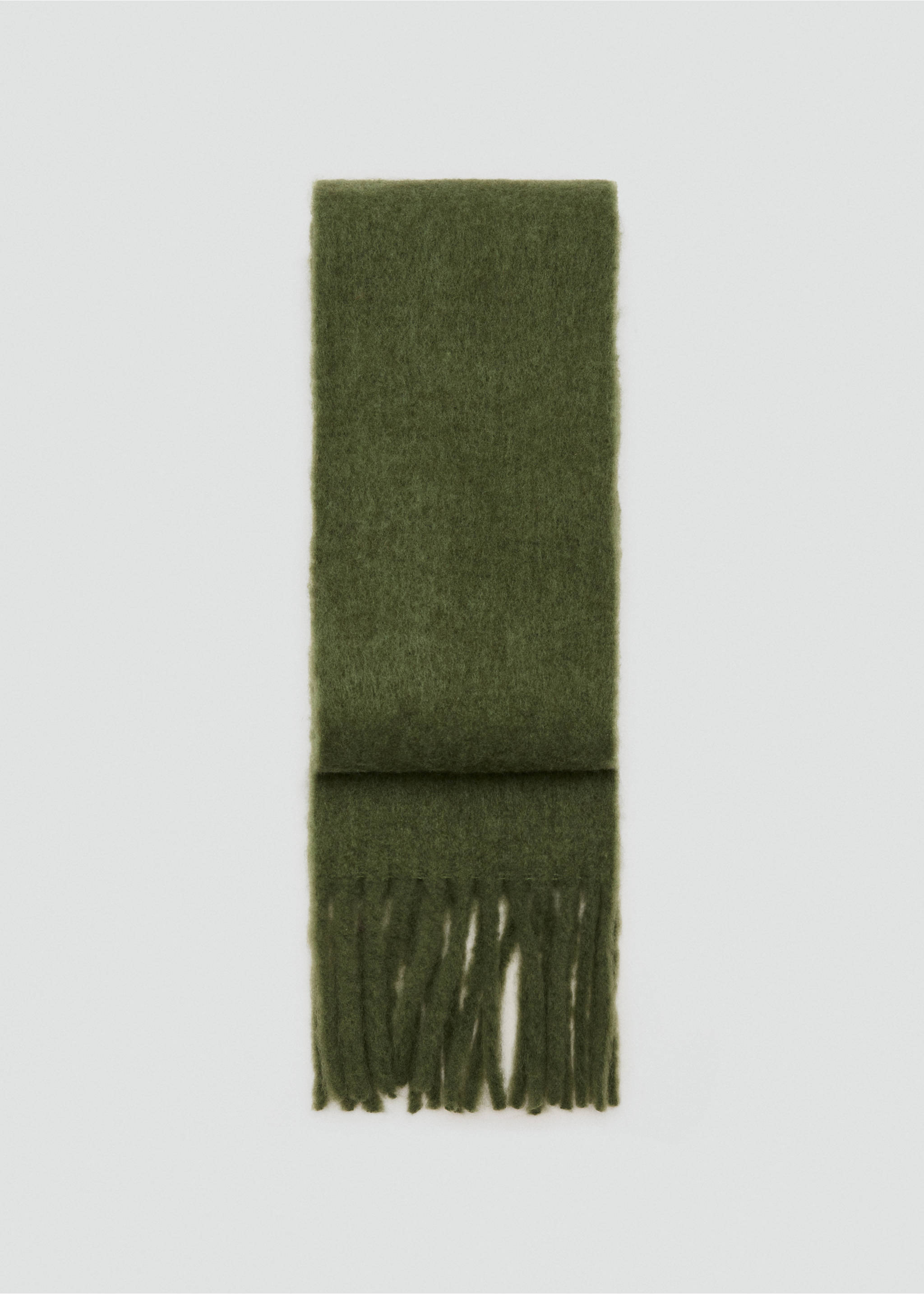 Fringed edge scarf - Article without model, Khaki. Ref: 17077764-00.