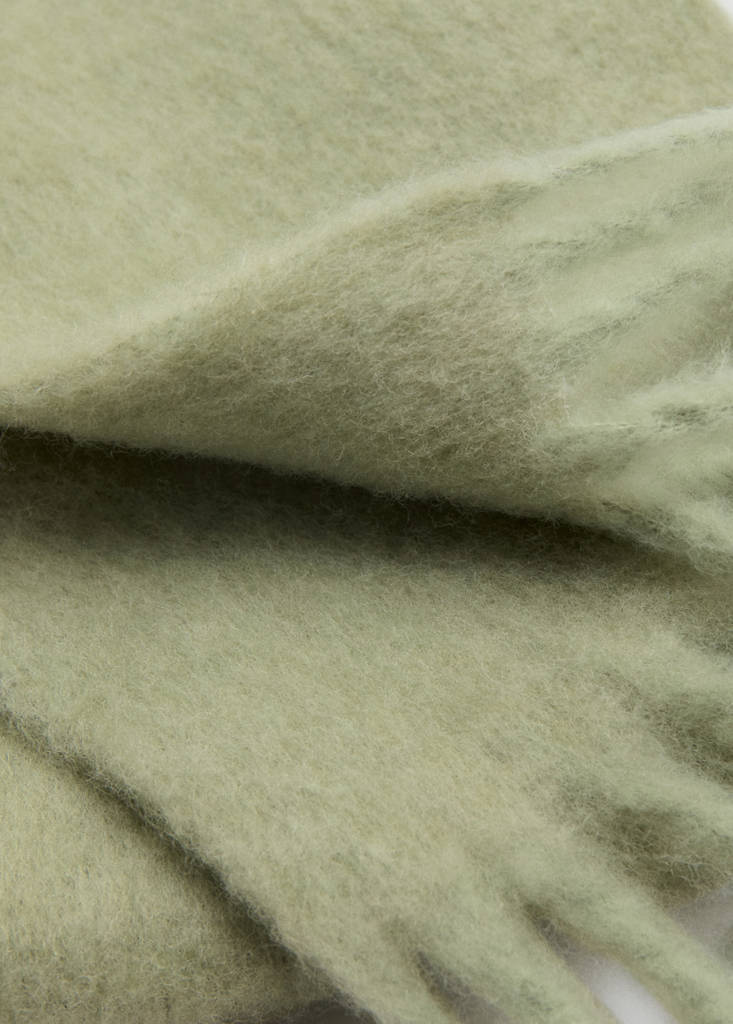 Fringed edge scarf — Aqua Green