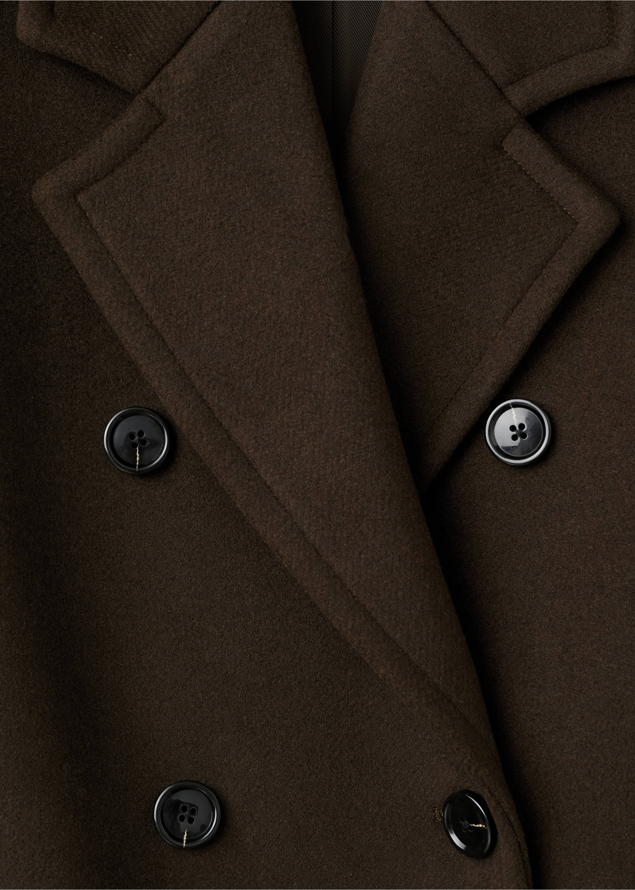 Manteau en laine à double boutonnage - Détail de l'article 8, Kaki. Ref: 17077768-00.