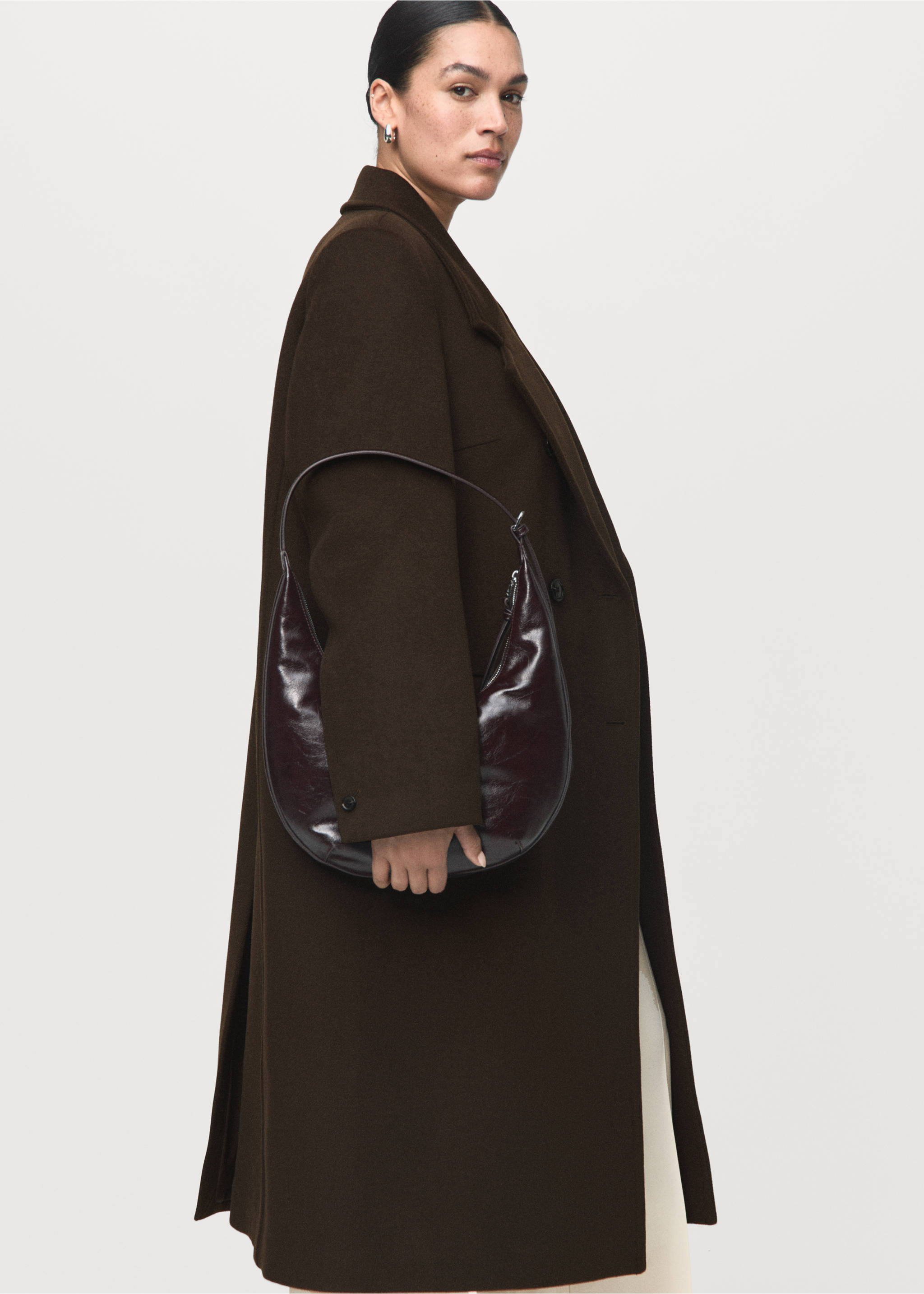 Manteau en laine à double boutonnage - Détail de l'article 5, Kaki. Ref: 17077768-00.