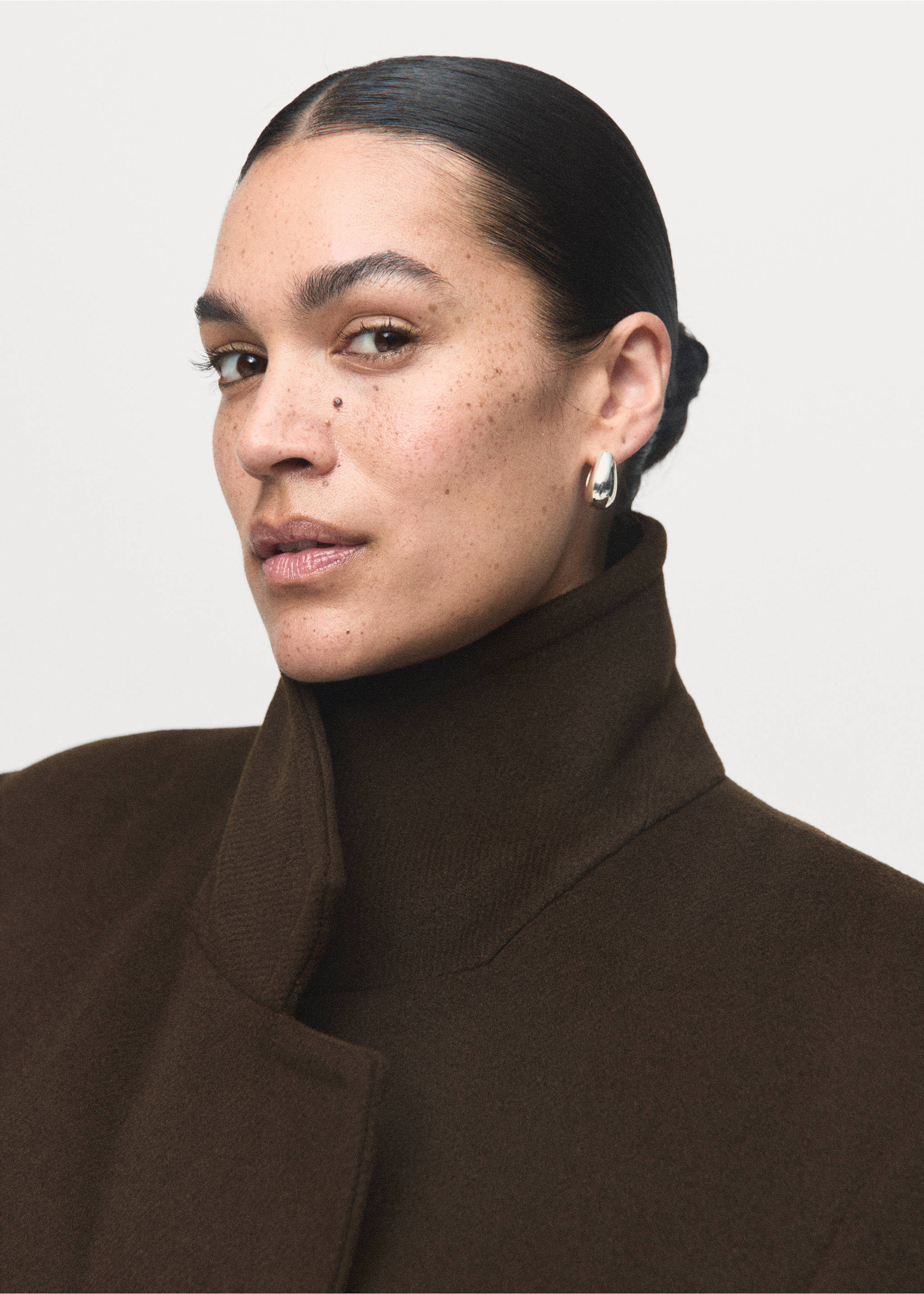 Manteau en laine à double boutonnage - Détail de l'article 4, Kaki. Ref: 17077768-00.