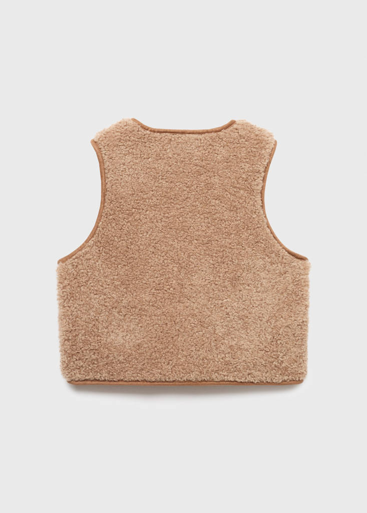 Shearling-effect gilet — Medium Brown