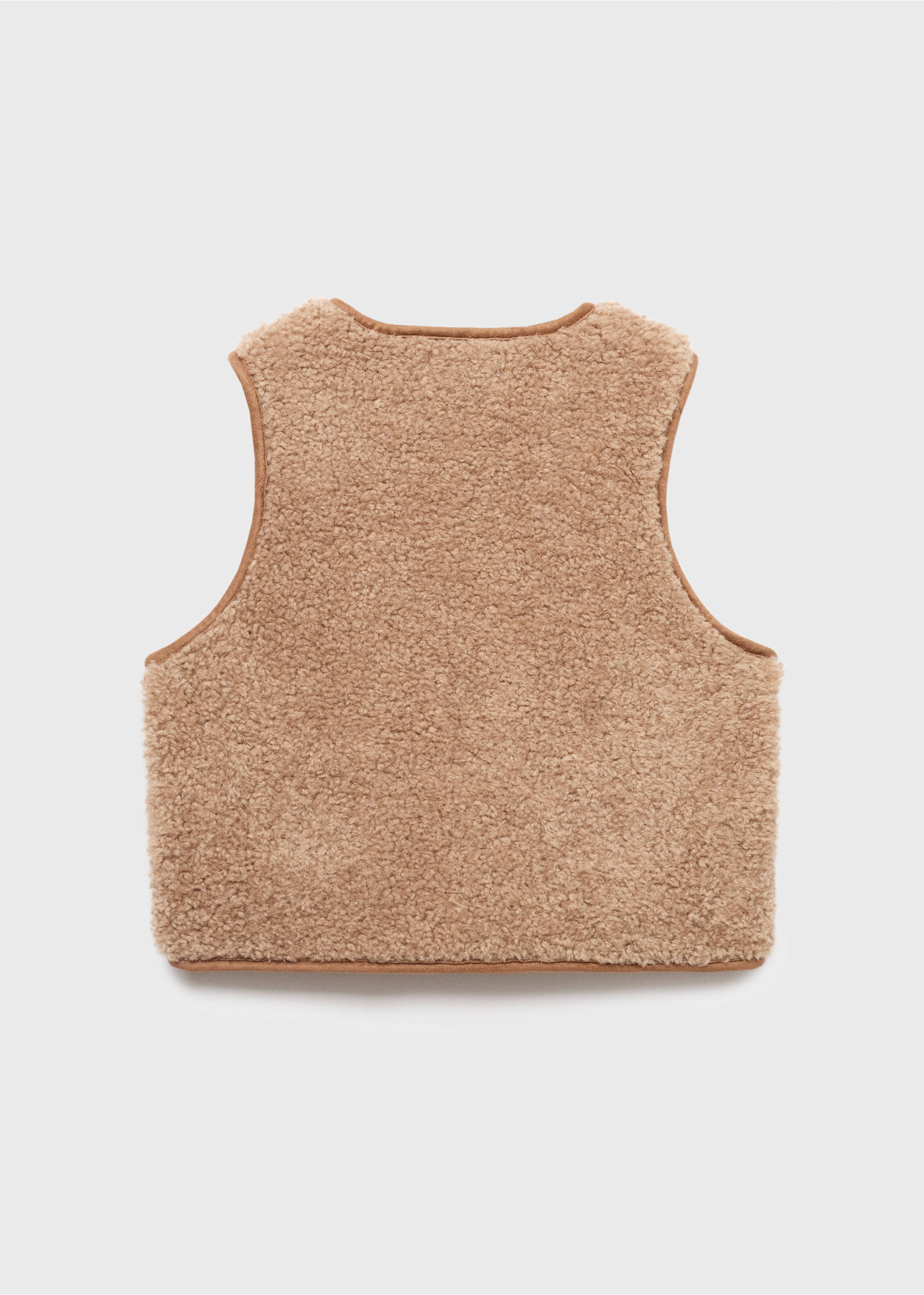 Gilet imitation mouton - Verso de l’article, Marron moyen. Ref: 17077769-00.