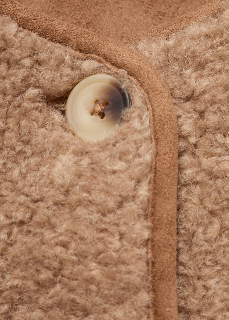 Shearling-effect gilet — Medium Brown
