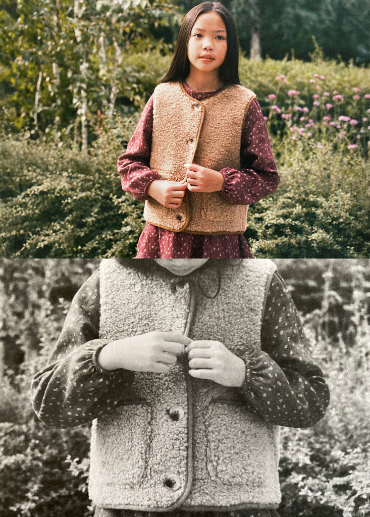 Shearling-effect gilet — Medium Brown
