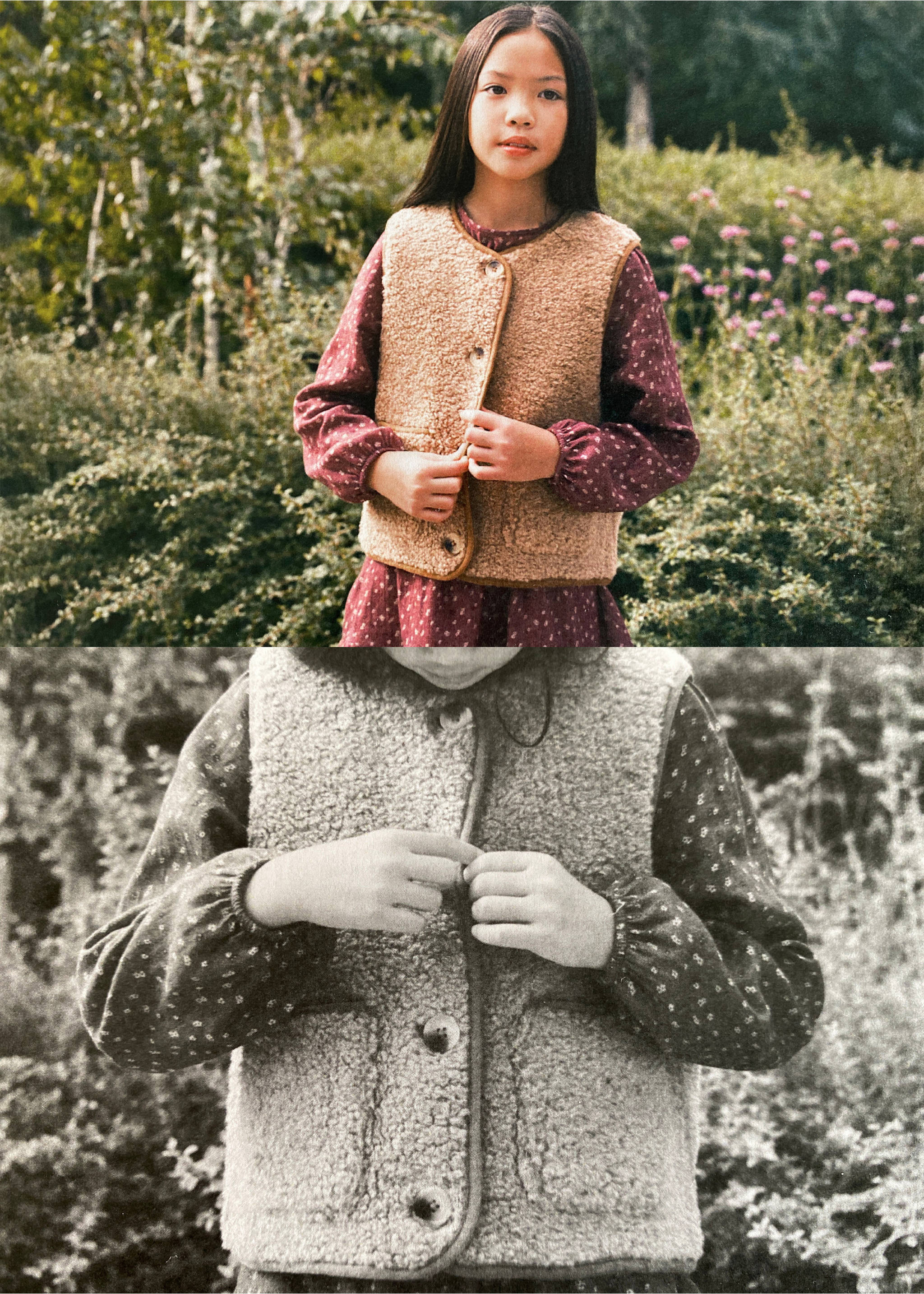 Gilet imitation mouton - Détail de l'article 5, Marron moyen. Ref: 17077769-00.