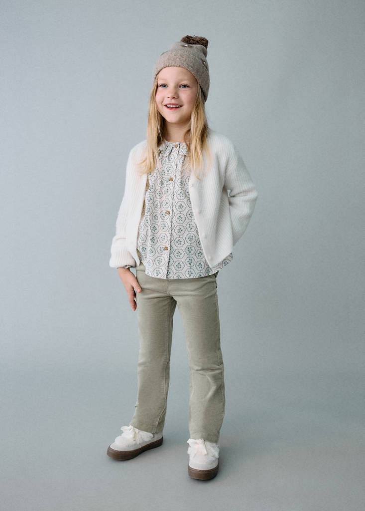 Flared corduroy trousers — Pastel Green