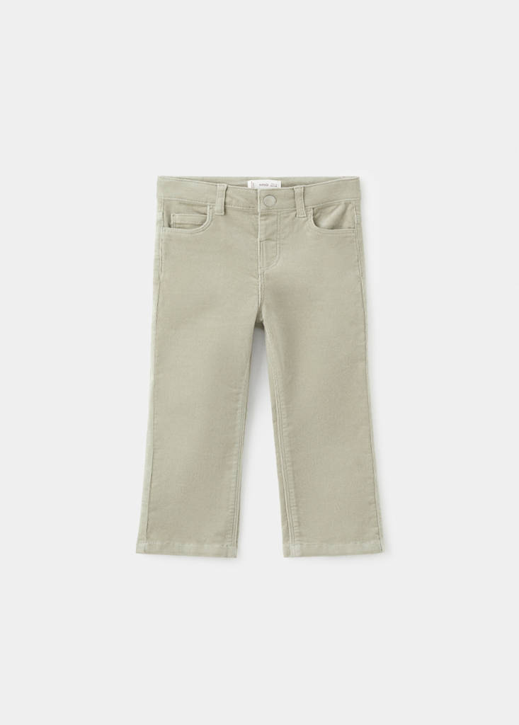 Flared corduroy trousers — Pastel Green
