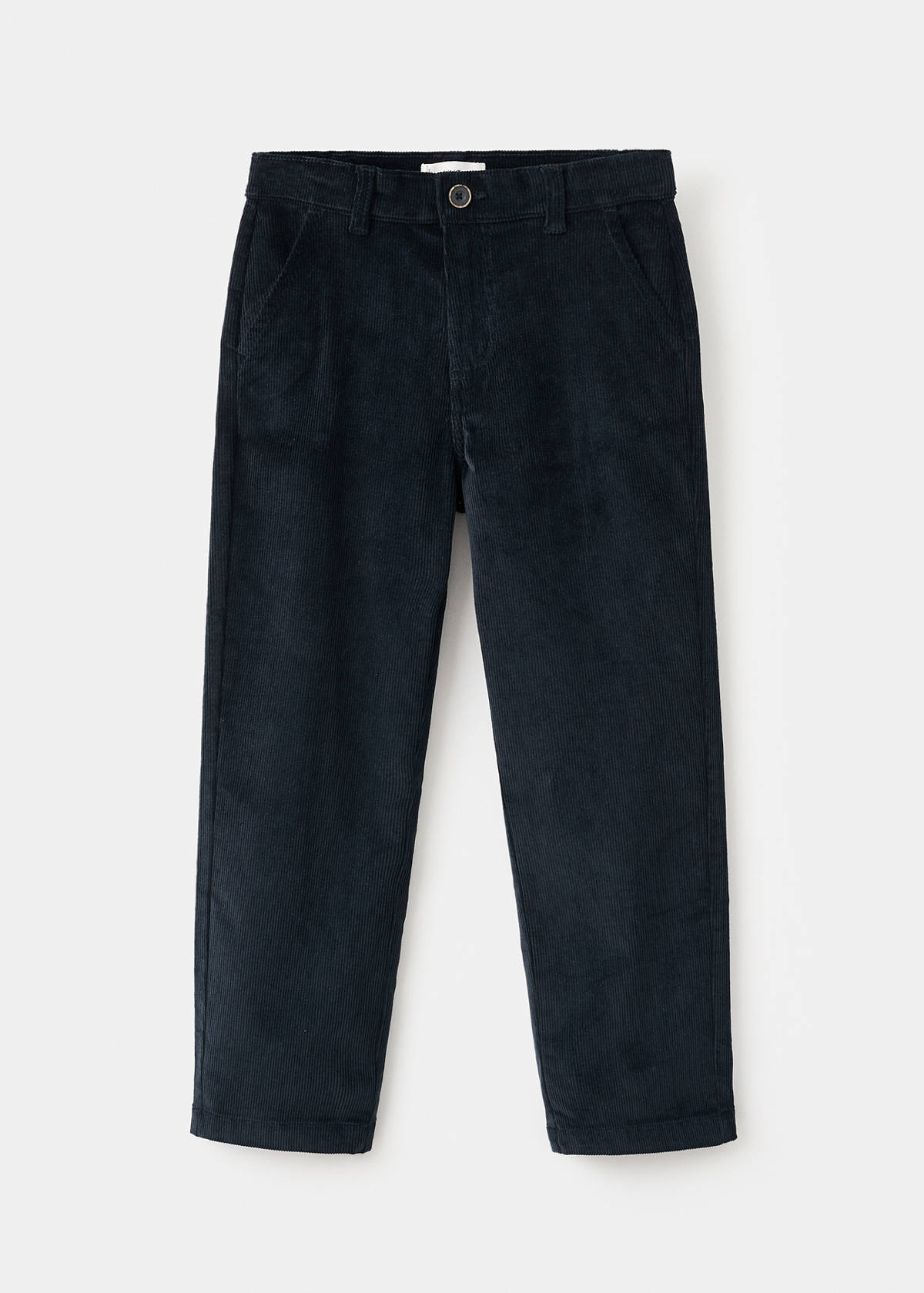 Corduroy straight trousers — Navy
