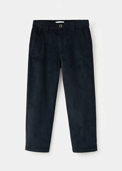 Corduroy straight trousers — Navy 3