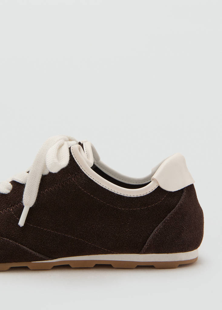 Suede contrast trainers — Chocolate