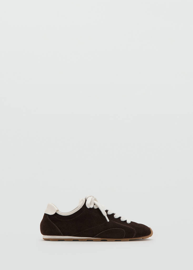 Suede contrast trainers — Chocolate