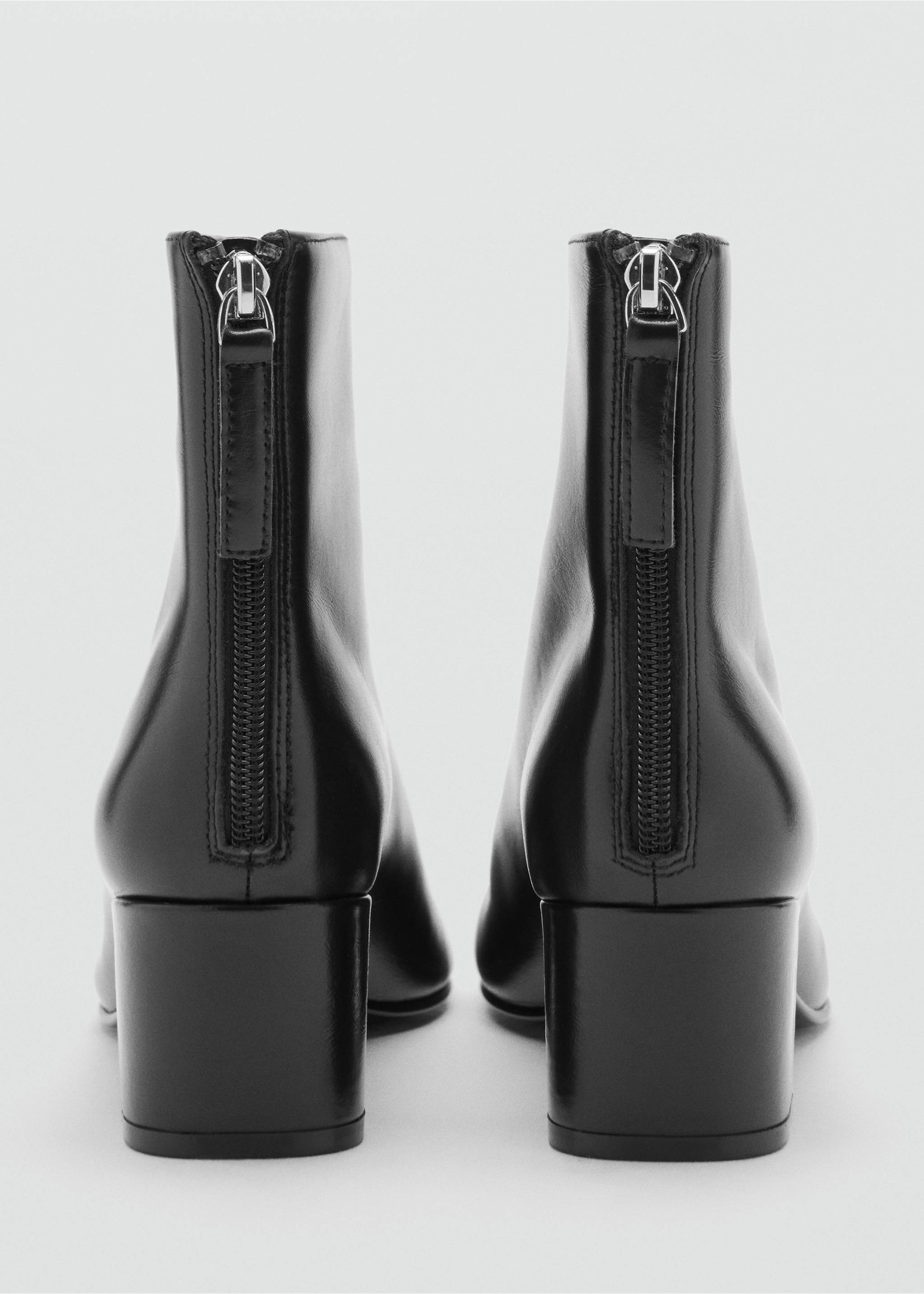 Leather ankle boots with block heel - Details of the article 1, Black. Ref: 17077776-00.