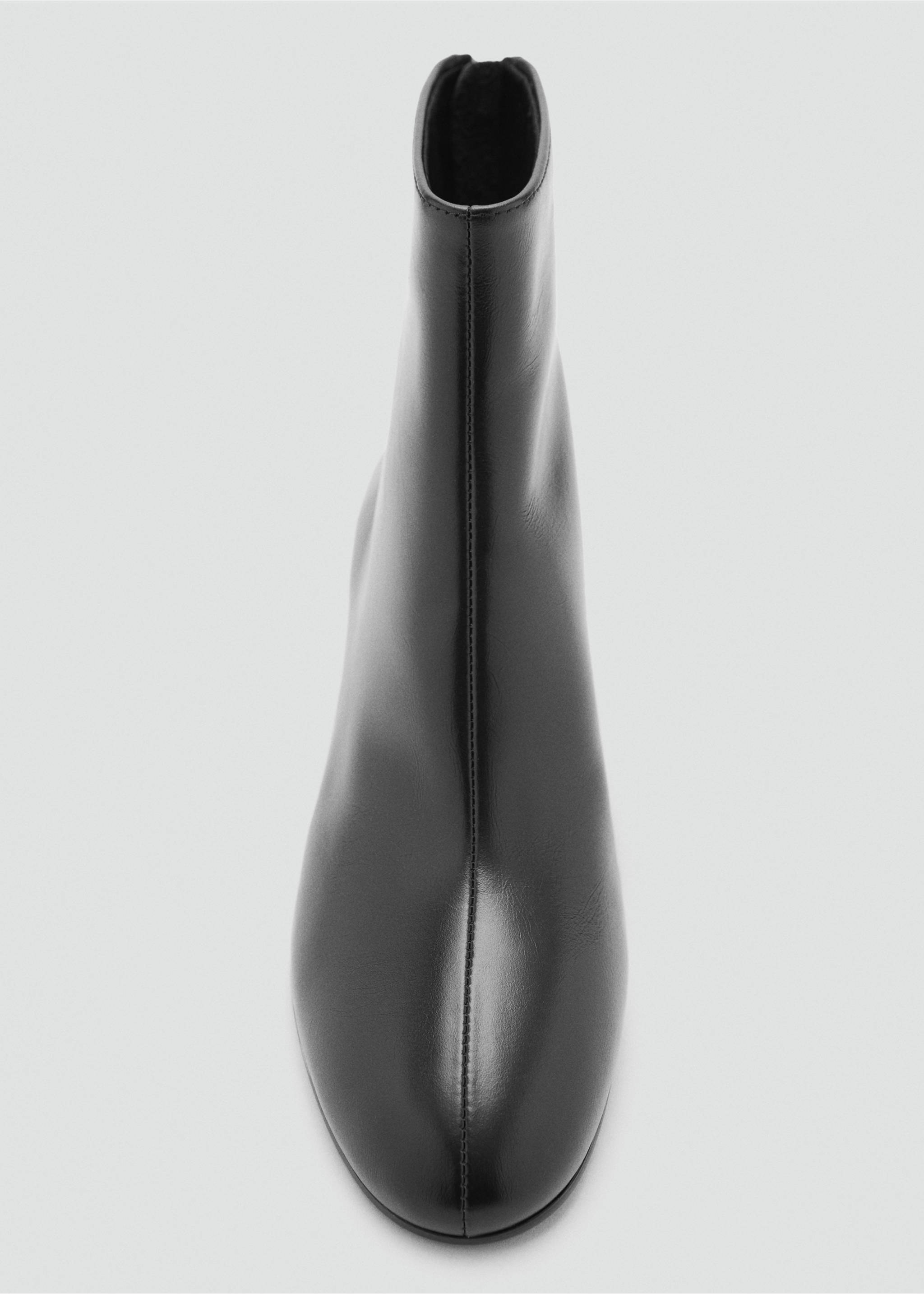 Leather ankle boots with block heel - Details of the article 2, Black. Ref: 17077776-00.