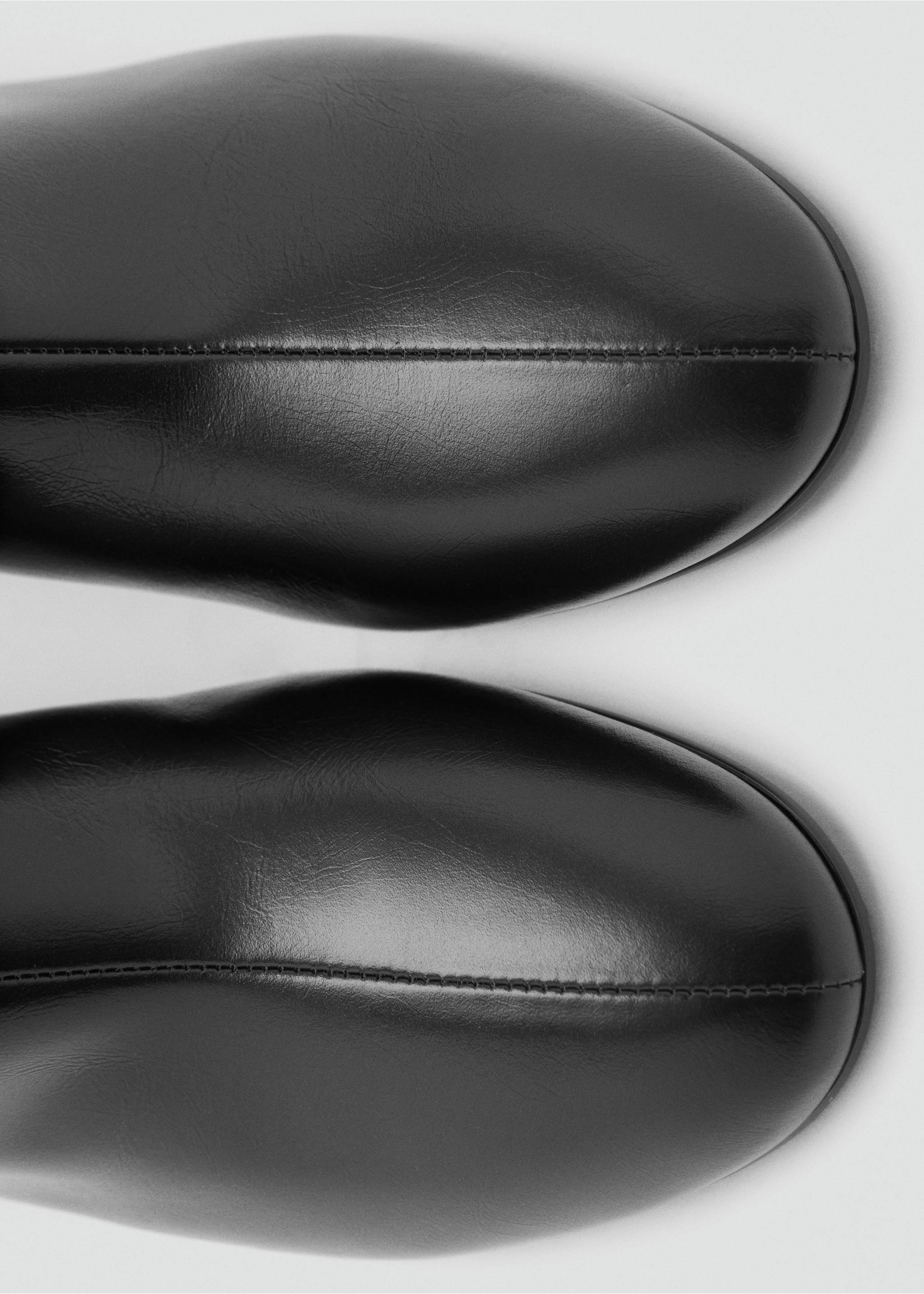 Leather ankle boots with block heel - Details of the article 3, Black. Ref: 17077776-00.