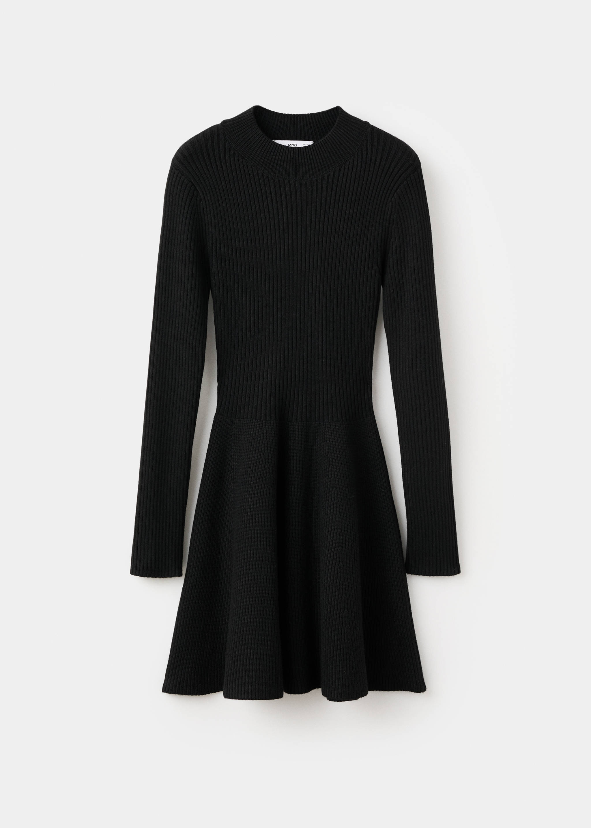 Ribbed knitted A-line dress - Article without model