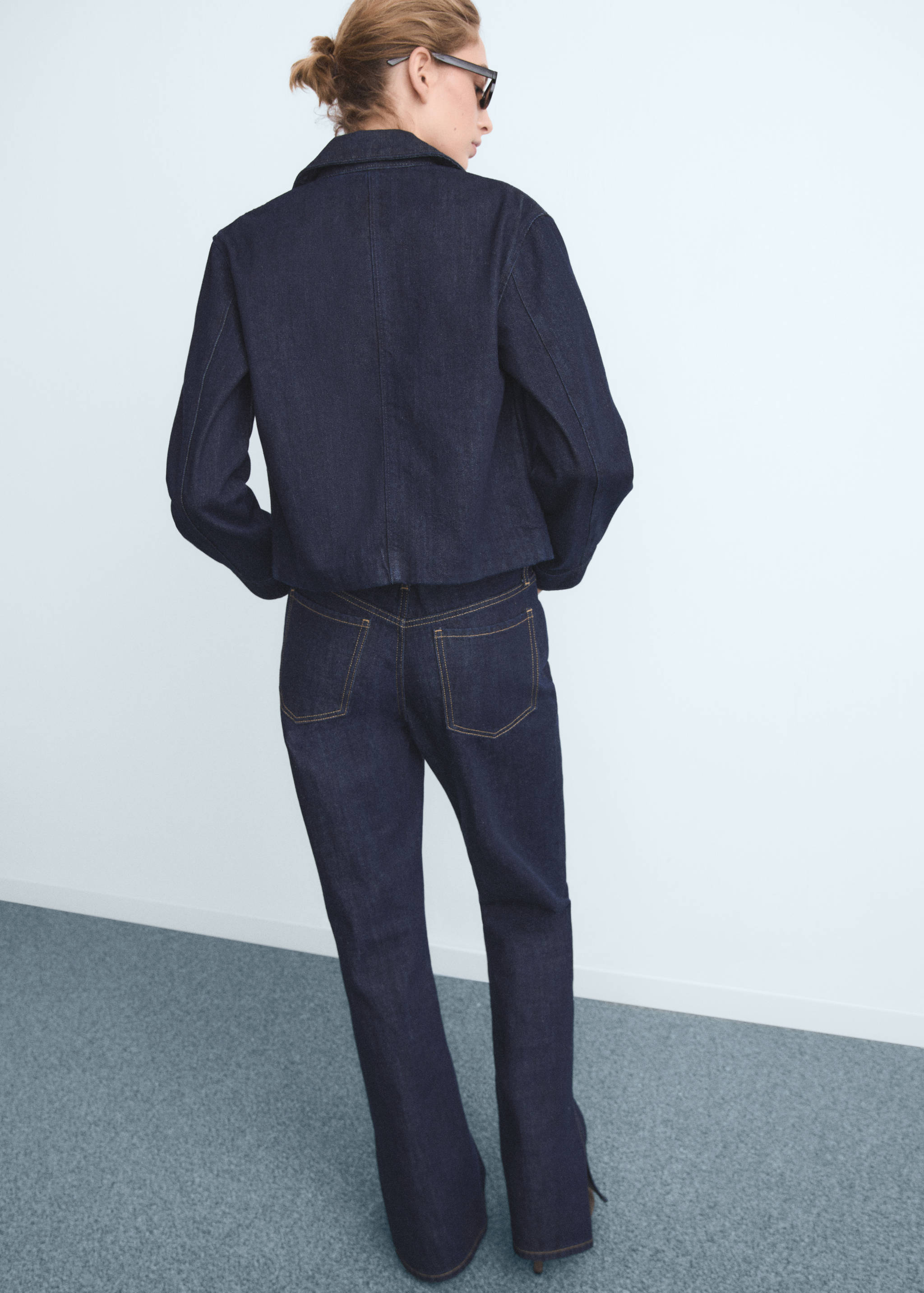 Calças de ganga retas com aberturas - Verso do artigo