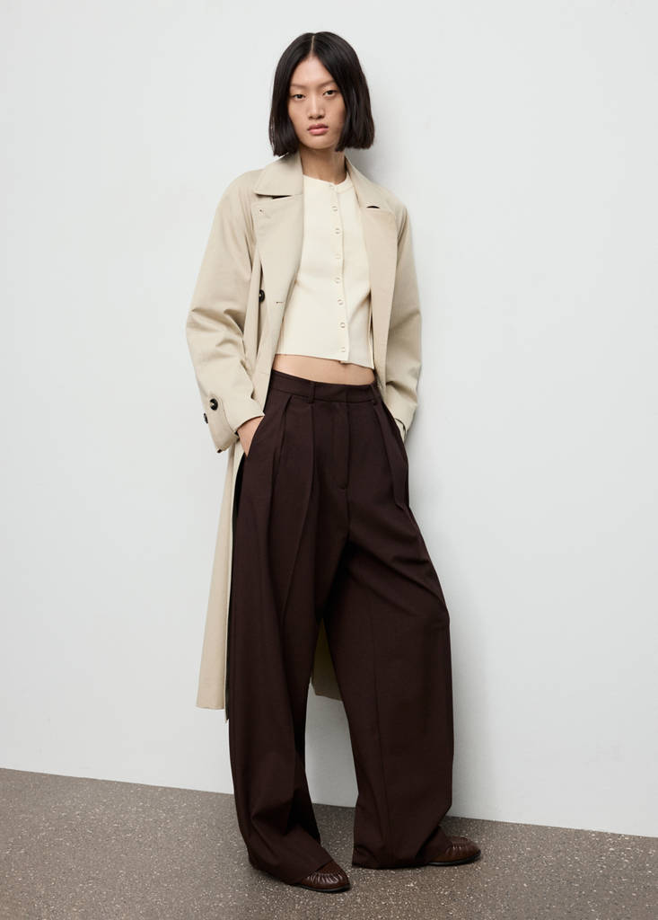 Ribbed knitted cardigan — Ecru