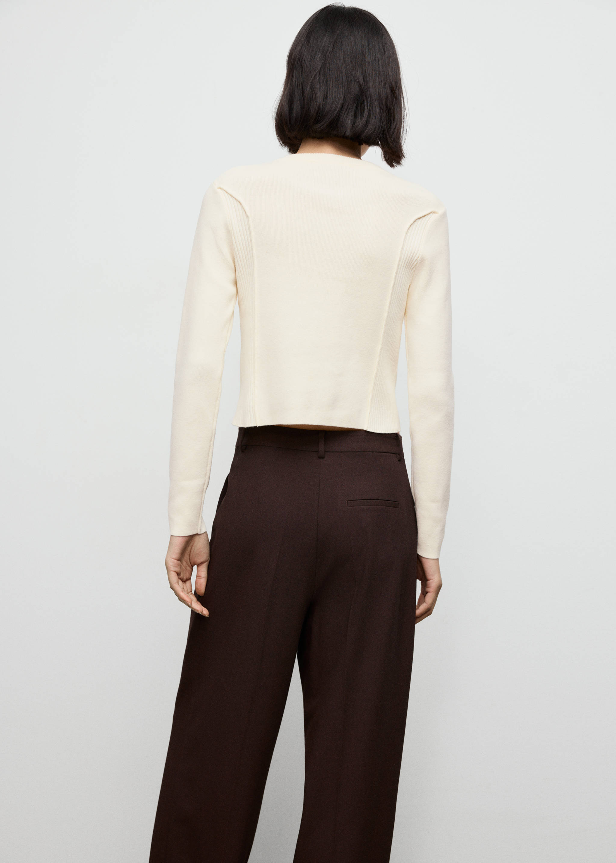 Ribbed knitted cardigan - Reverse of the article