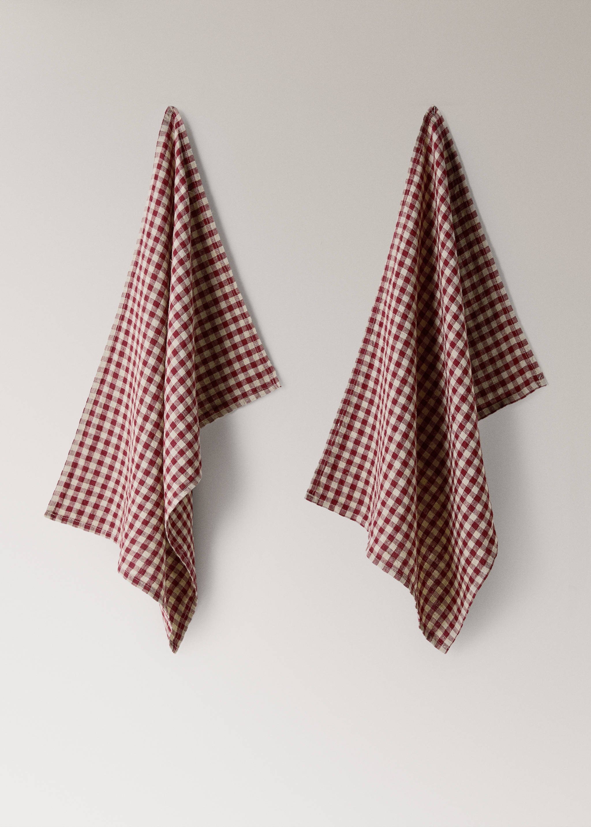 Linen gingham check kitchen towels - Article without model