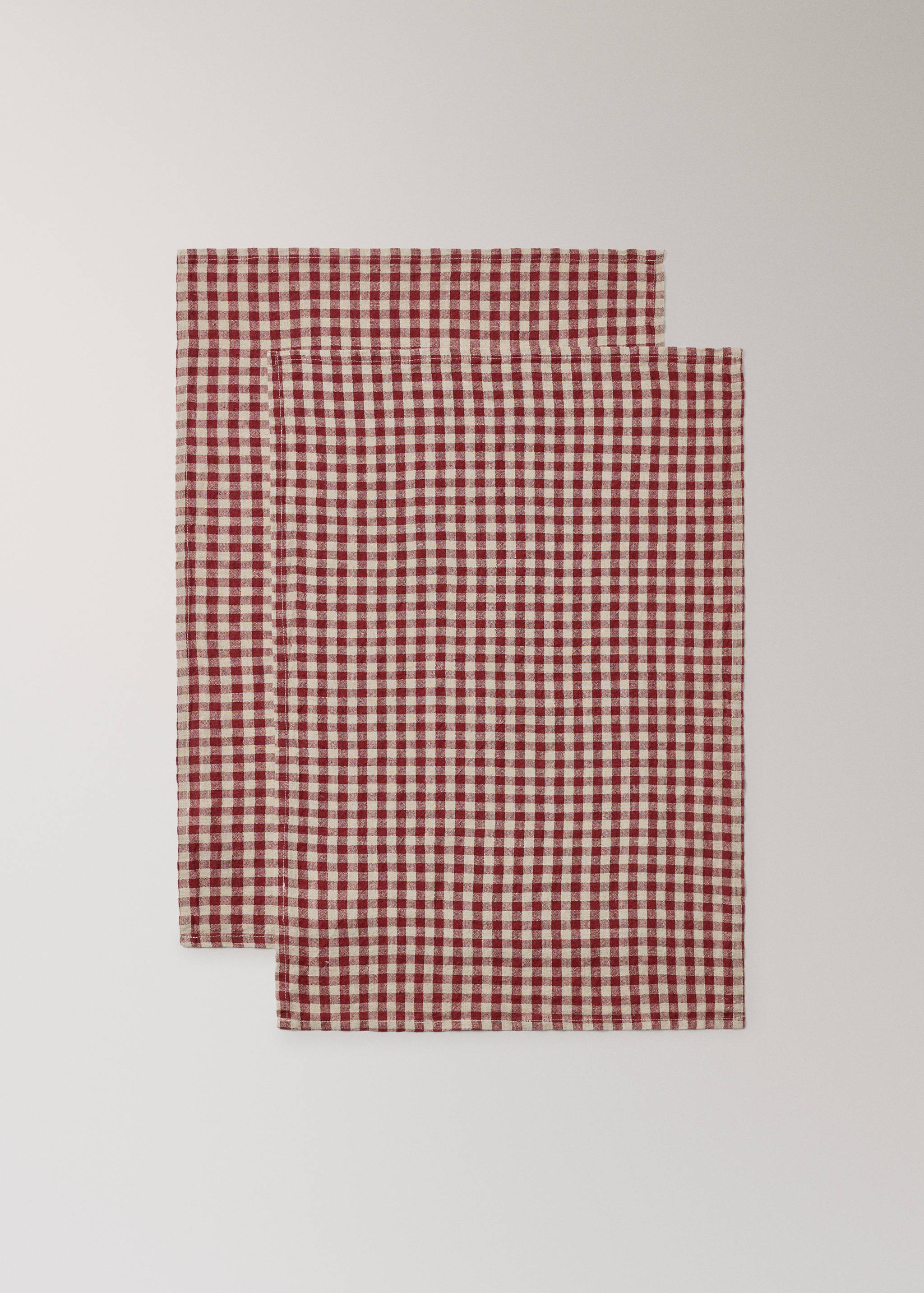 Linen gingham check kitchen towels - Details of the article 1