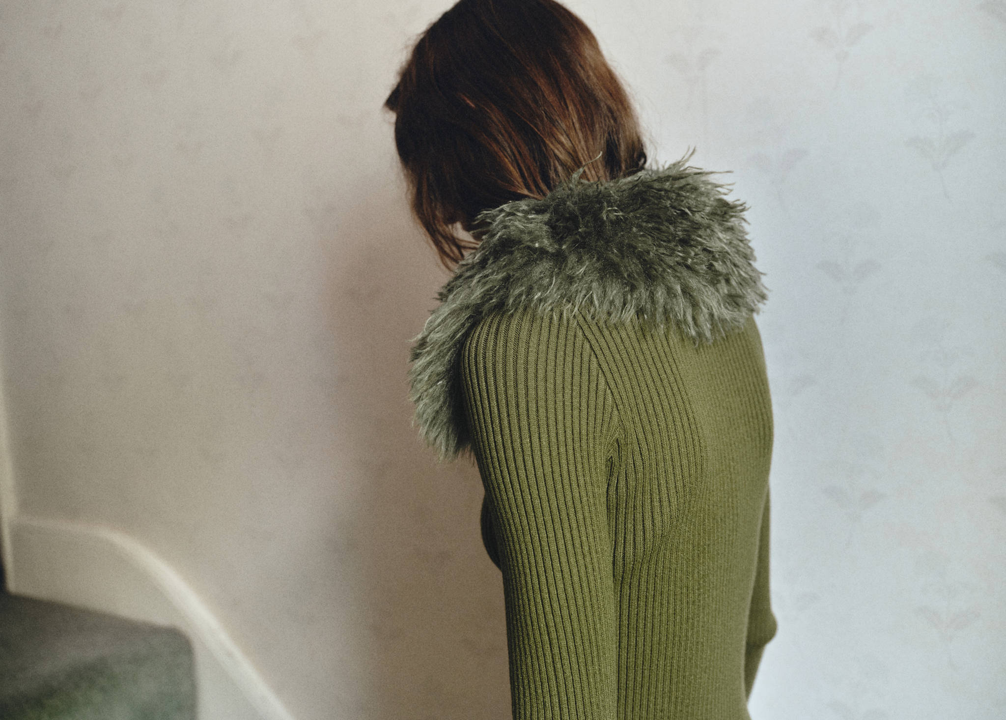 Faux-fur combined cardigan - Panoramic plane