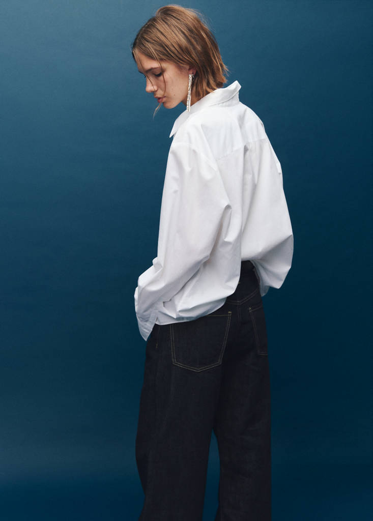 Wide leg jeans with buttons — Open Blue