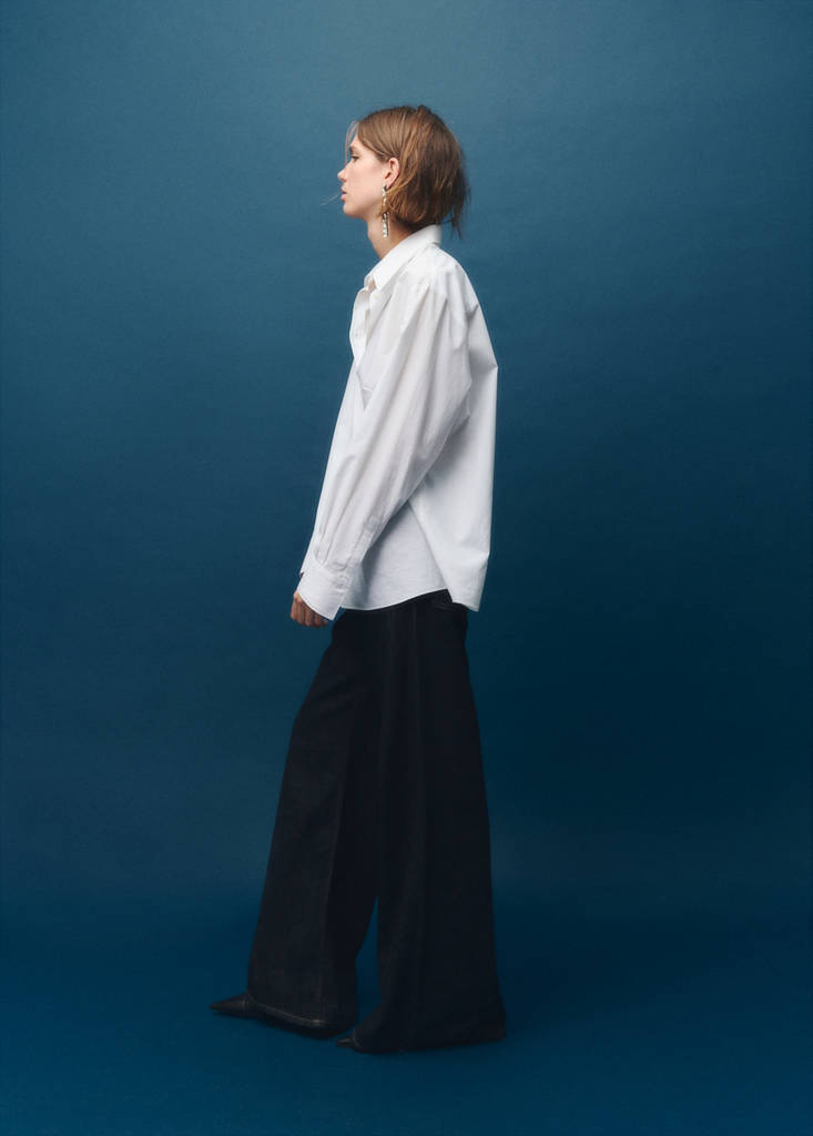 Wide leg jeans with buttons — Open Blue