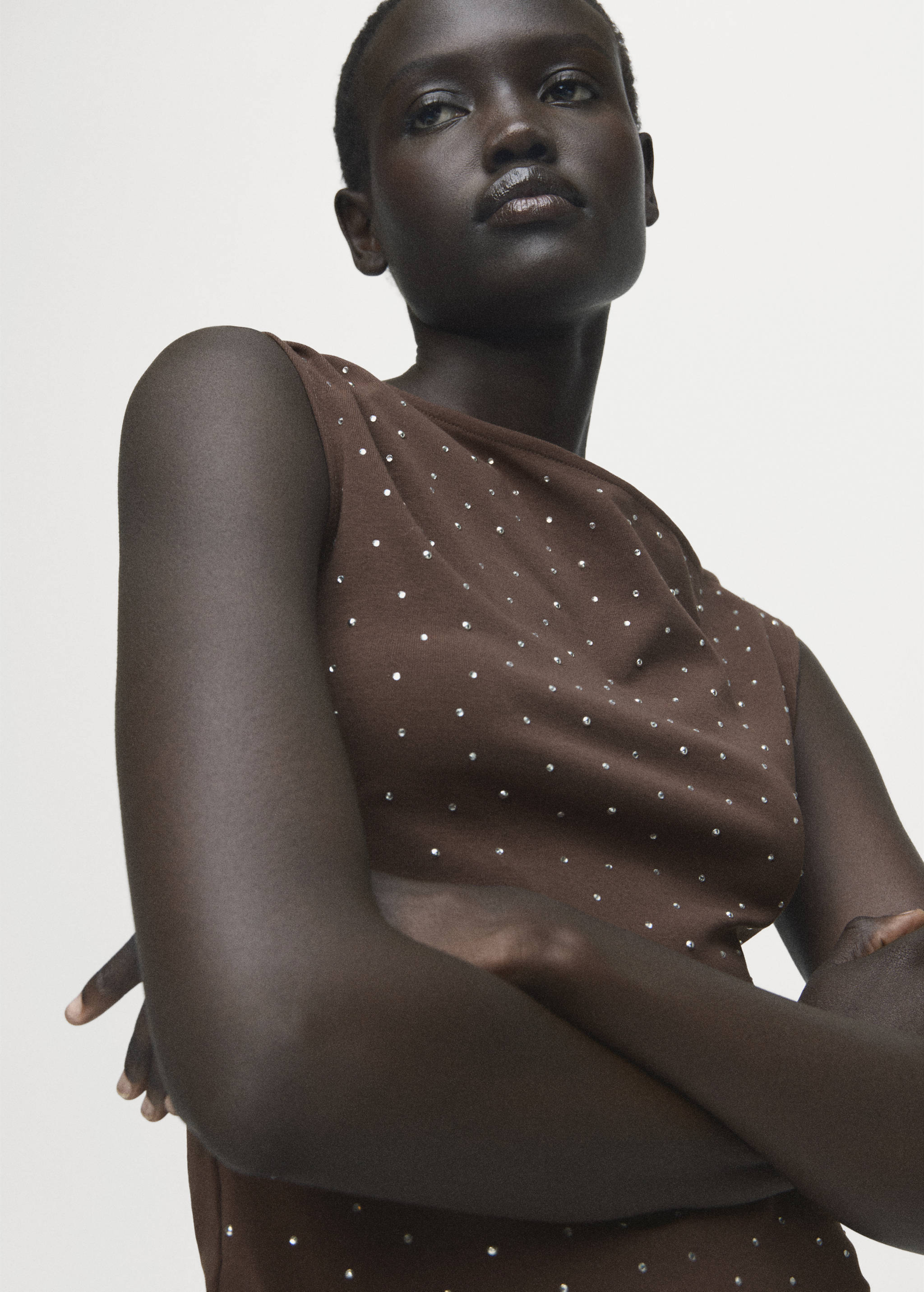 Asymmetrical top with rhinestones - Details of the article 6