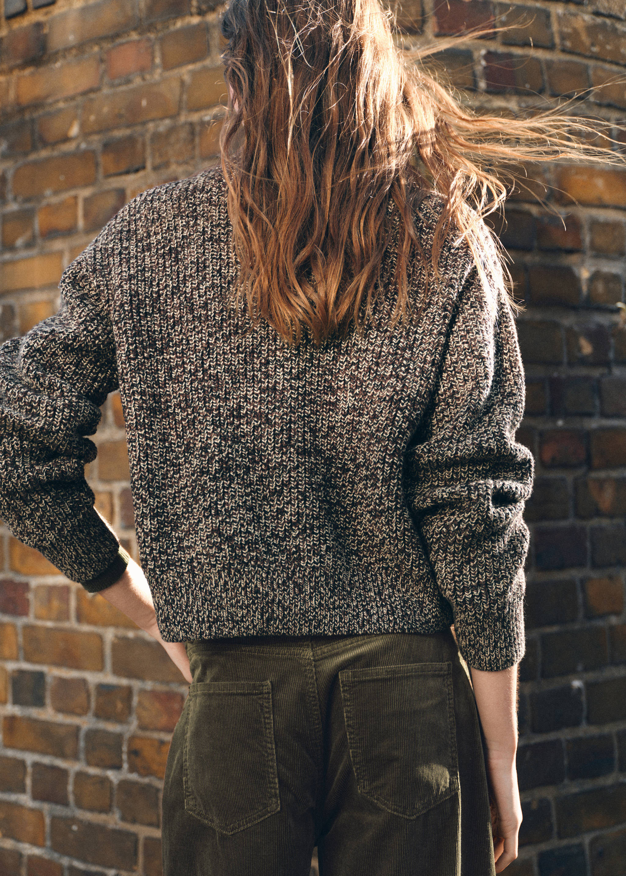 Speckled zip-up cardigan - Reverse of the article