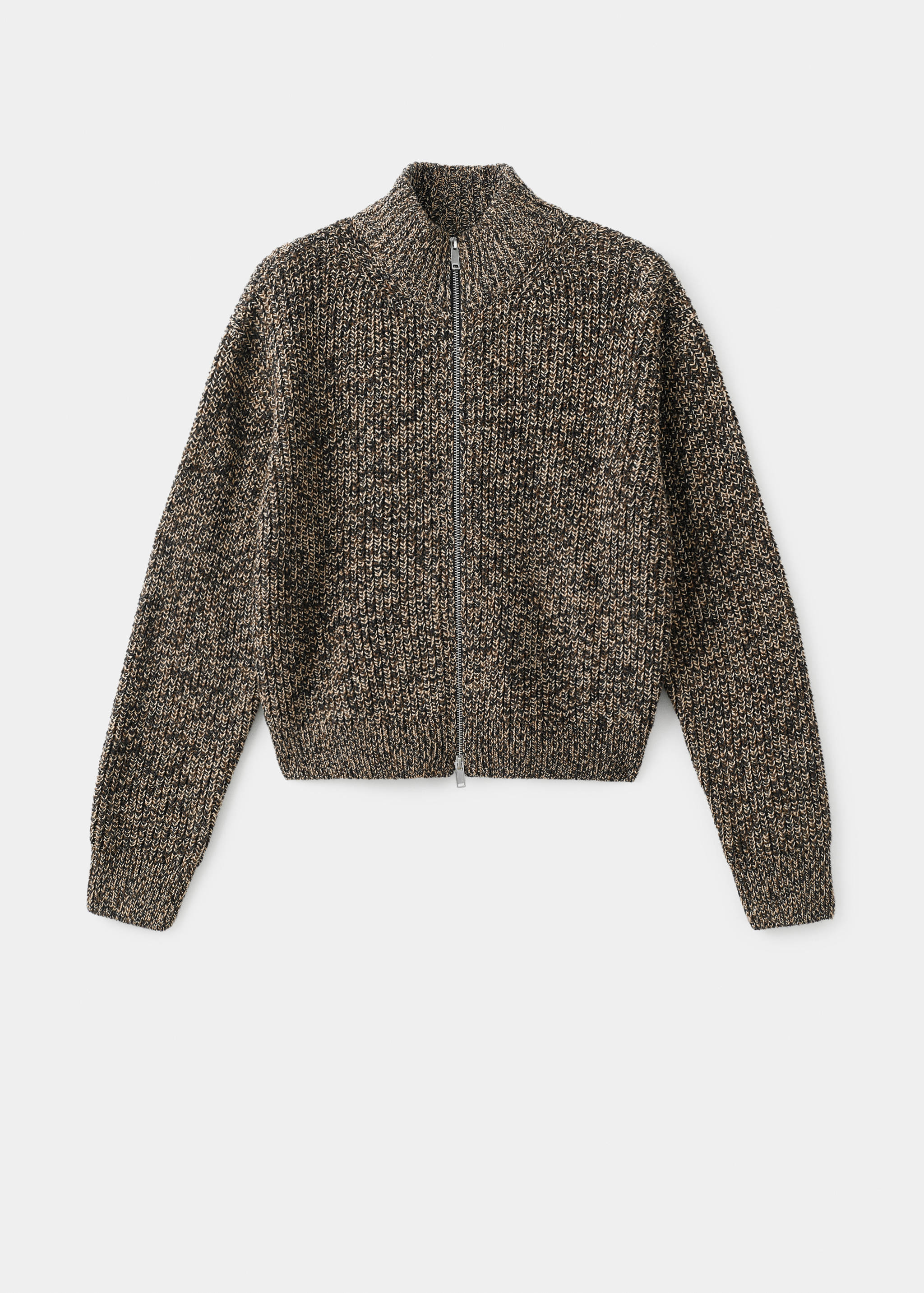 Speckled zip-up cardigan - Article without model