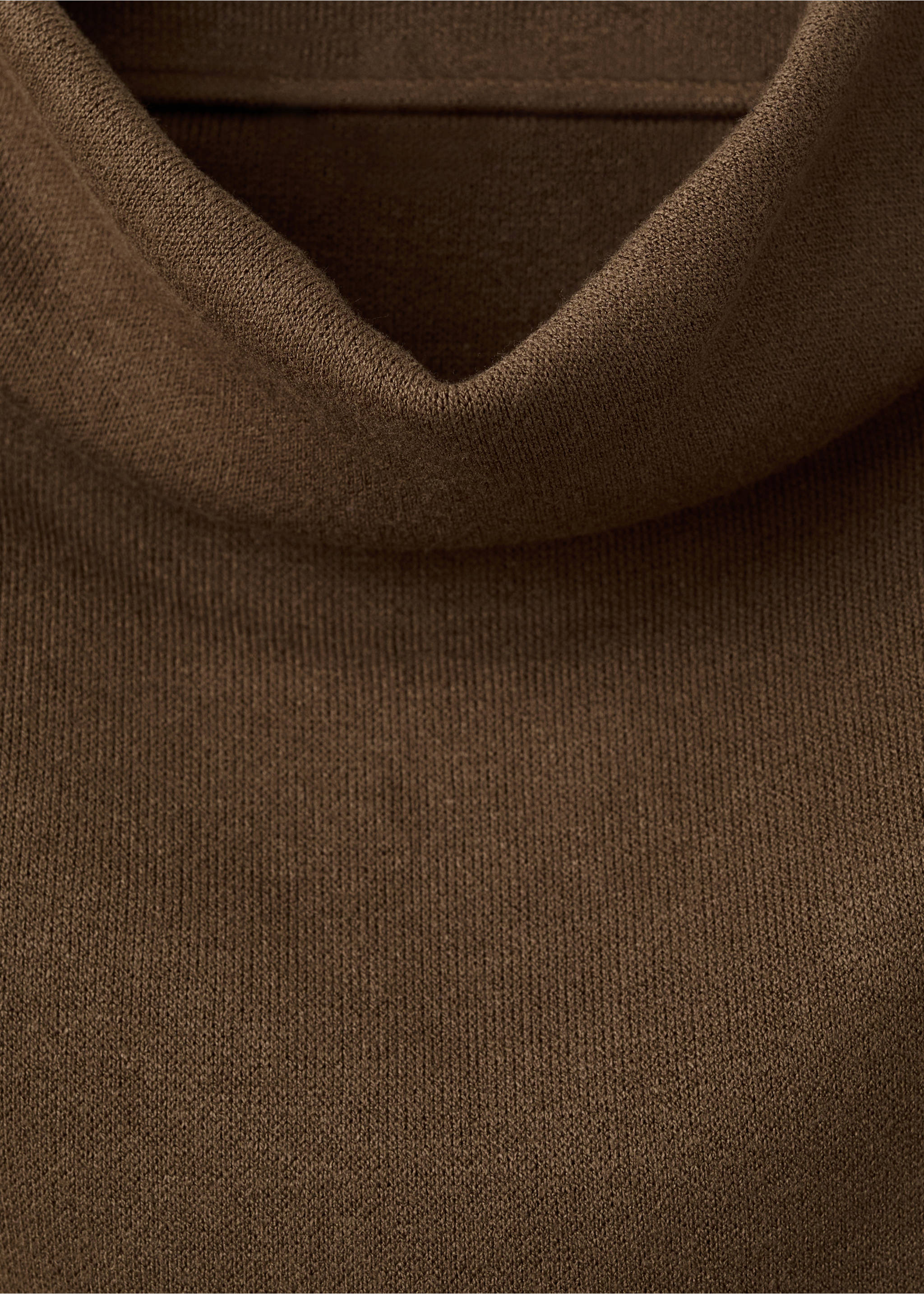Draped neck top - Details of the article 8, Brown. Ref: 17077802-00.