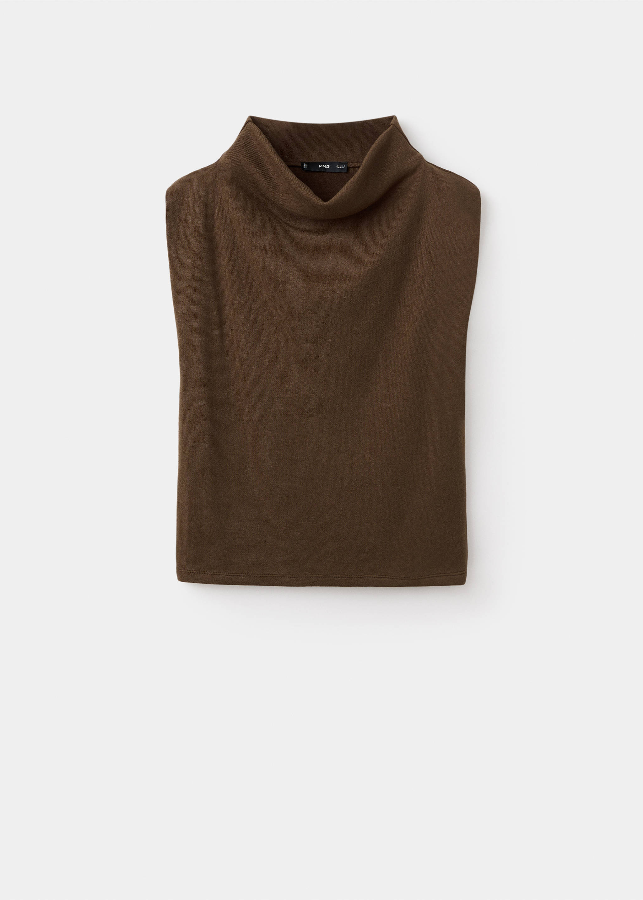 Draped neck top - Article without model, Brown. Ref: 17077802-00.