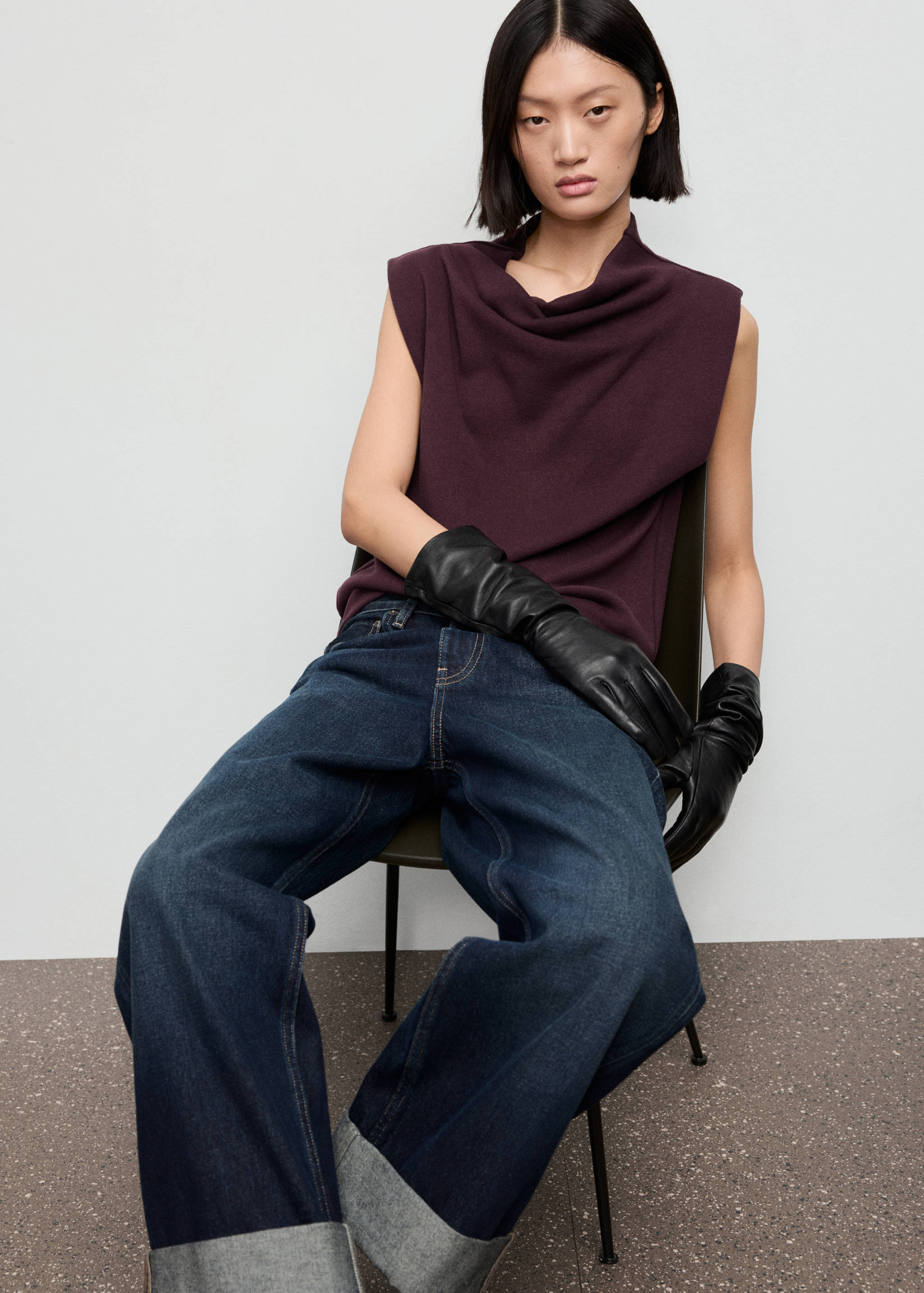 Draped neck top - Details of the article 2