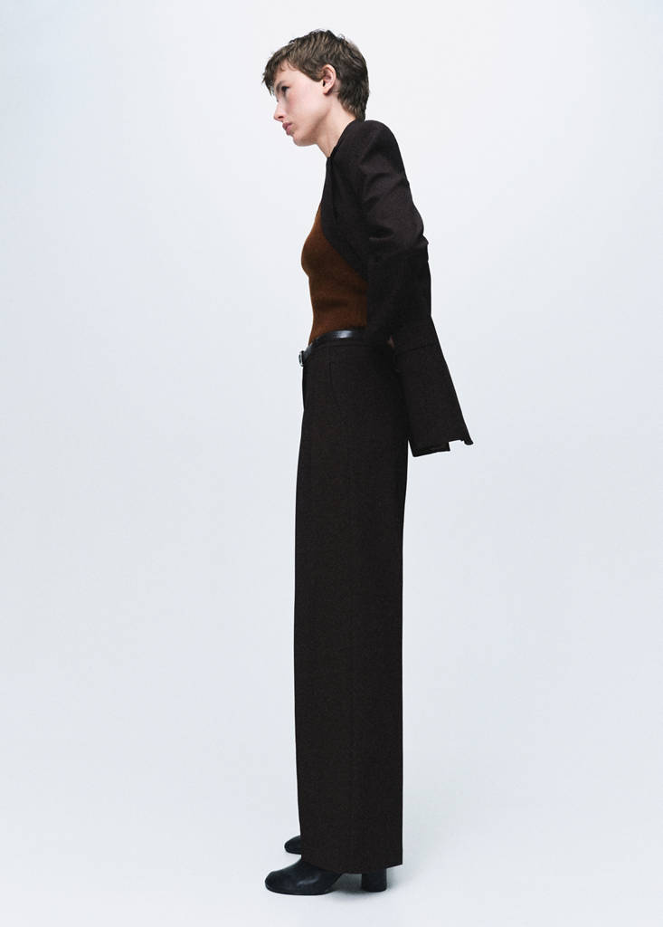 Knitted top with studs — Brown