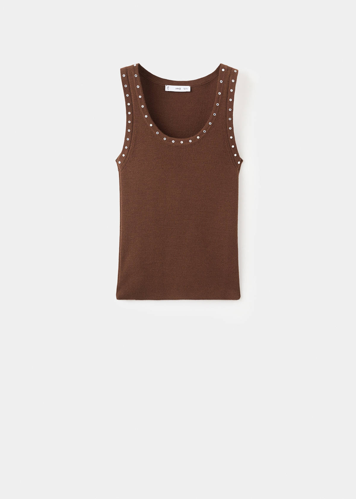 Knitted top with studs — Brown